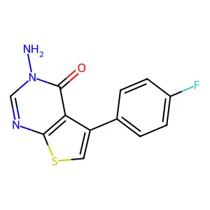 3-amino-5-(4-fluorophenyl)-3H,4H-thieno[2,3-d]pyrimidin-4-one structure