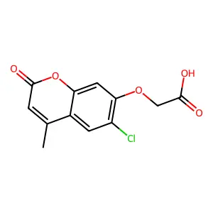 [(6-chloro-4-methyl-2-oxo-2H-chromen-7-yl)oxy]acetic acid structure