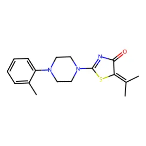 5-(propan-2-ylidene)-2-(4-(o-tolyl)piperazin-1-yl)thiazol-4(5H)-one structure