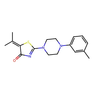 5-Isopropylidene-2-(4-m-tolyl-piperazin-1-yl)-thiazol-4-one structure