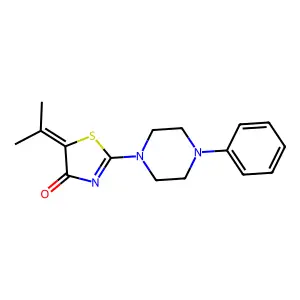 2-(4-Phenylpiperazin-1-yl)-5-propan-2-ylidene-1,3-thiazol-4-one structure