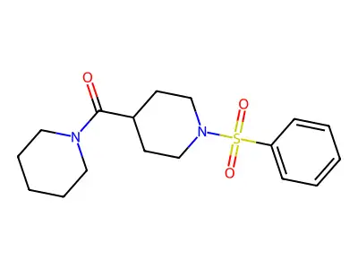 [1-(Phenylsulfonyl)-4-piperidinyl](piperidino)methanone structure
