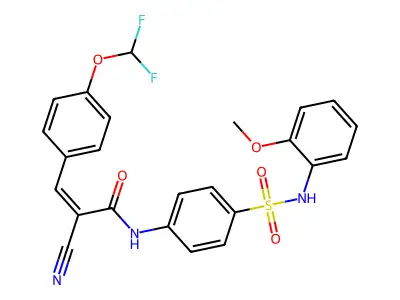 (Z)-2-Cyano-3-[4-(difluoromethoxy)phenyl]-N-[4-[(2-methoxyphenyl)sulfamoyl]phenyl]prop-2-enamide structure