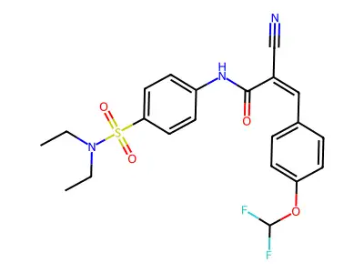 (Z)-2-Cyano-N-[4-(diethylsulfamoyl)phenyl]-3-[4-(difluoromethoxy)phenyl]prop-2-enamide structure