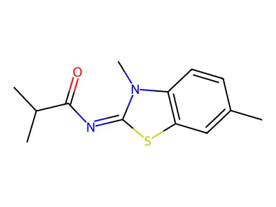 (E)-N-(3,6-dimethylbenzo[d]thiazol-2(3H)-ylidene)isobutyramide structure