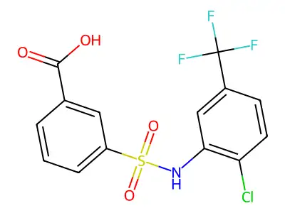 3-{[2-Chloro-5-(trifluoromethyl)phenyl]sulfamoyl}benzoic acid structure
