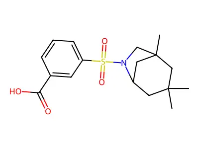 3-({1,3,3-Trimethyl-6-azabicyclo[3.2.1]octan-6-yl}sulfonyl)benzoic acid structure