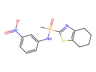 N-[methyl(4,5,6,7-tetrahydro-1,3-benzothiazol-2-yl)phosphoryl]-3-nitroaniline structure