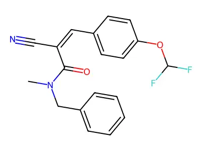 N-benzyl-2-cyano-3-[4-(difluoromethoxy)phenyl]-N-methylprop-2-enamide structure