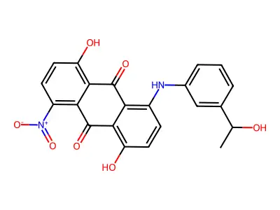 9,10-Anthracenedione, 1,5-dihydroxy-4-[[3-(1-hydroxyethyl)phenyl]amino]-8-nitro- structure