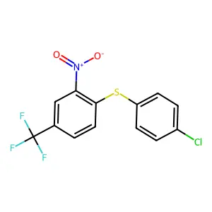 Benzene, 1-[(4-chlorophenyl)thio]-2-nitro-4-(trifluoromethyl)- structure