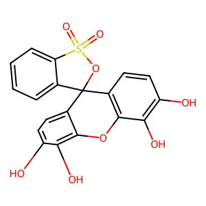Spiro(3H-2,1-benzoxathiole-3,9'-(9H)xanthene)-3',4',5',6'-tetrol, 1,1-dioxide structure