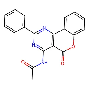 N-(5-oxo-2-phenylchromeno[4,3-d]pyrimidin-4-yl)acetamide structure