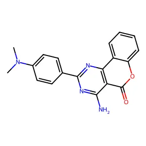 4-Amino-2-(p-dimethylaminophenyl)-5H-(1)benzopyrano(4,3-d)pyrimidin-5-one structure