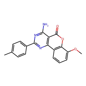 4-Amino-7-methoxy-2-(p-tolyl)-5H-(1)benzopyrano(4,3-d)pyrimidin-5-one structure