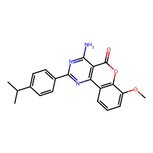 4-Amino-2-(p-cumenyl)-7-methoxy-5H-(1)benzopyrano(4,3-d)pyrimidin-5-one structure