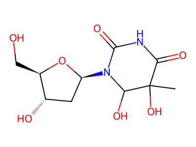 5,6-Dihydro-5,6-dihydroxythymidine structure