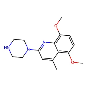 5,8-Dimethoxy-4-methyl-2-(piperazin-1-yl)quinoline structure