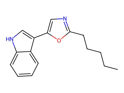 2-n-Pentyl-5-(3-indolyl)oxazole structure