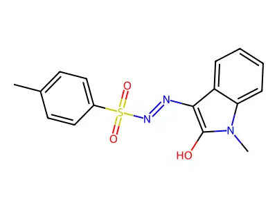 4-methyl-N'-[(3Z)-1-methyl-2-oxo-2,3-dihydro-1H-indol-3-ylidene]benzene-1-sulfonohydrazide structure