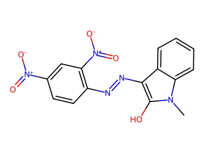 1-methyl-1H-indole-2,3-dione 3-({2,4-bisnitrophenyl}hydrazone) structure