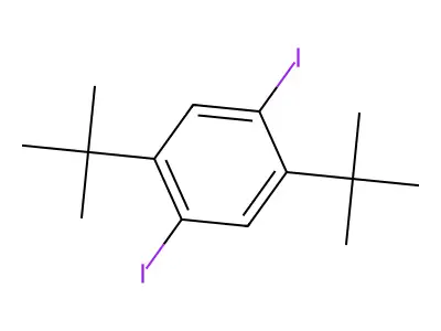 1,4-Ditert-butyl-2,5-diiodobenzene structure