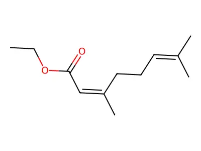 Ethyl 3,7-dimethyl-2,6-octadienoate structure