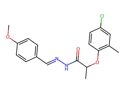 2-(4-Chloro-2-methylphenoxy)propanoic acid 2-[(4-methoxyphenyl)methylene]hydrazide structure