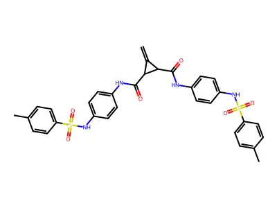 3-methylidene-1-N,2-N-bis[4-[(4-methylphenyl)sulfonylamino]phenyl]cyclopropane-1,2-dicarboxamide structure