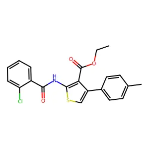 Ethyl 2-[(2-chlorobenzoyl)amino]-4-(4-methylphenyl)thiophene-3-carboxylate structure