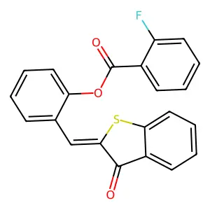 2-[(3-Oxobenzo[b]thiophen-2-ylidene)methyl]phenyl 2-fluorobenzoate structure