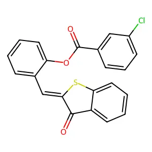 [2-[(Z)-(3-oxo-1-benzothiophen-2-ylidene)methyl]phenyl] 3-chlorobenzoate structure
