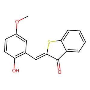 (2Z)-2-[(2-hydroxy-5-methoxyphenyl)methylidene]-1-benzothiophen-3-one structure
