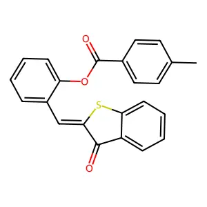 [2-[(Z)-(3-oxo-1-benzothiophen-2-ylidene)methyl]phenyl] 4-methylbenzoate structure
