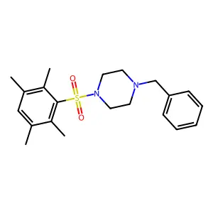 1-Benzyl-4-(2,3,5,6-tetramethylphenyl)sulfonylpiperazine structure