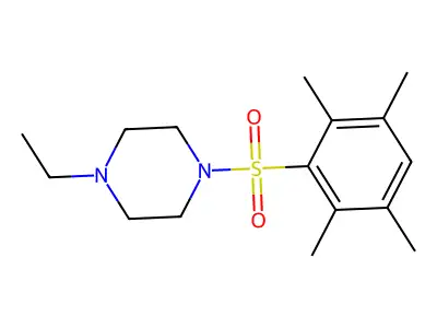 1-Ethyl-4-((2,3,5,6-tetramethylphenyl)sulfonyl)piperazine structure