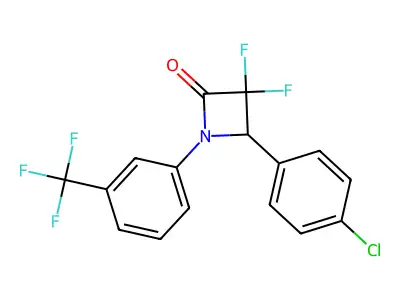 4-(4-Chlorophenyl)-3,3-difluoro-1-[3-(trifluoromethyl)phenyl]azetidin-2-one structure