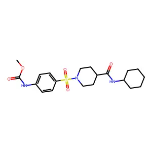 Methyl (4-((4-(cyclohexylcarbamoyl)piperidin-1-yl)sulfonyl)phenyl)carbamate structure