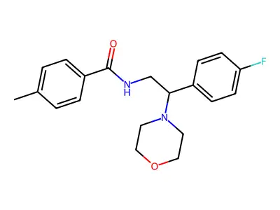 N-[2-(4-fluorophenyl)-2-morpholin-4-ylethyl]-4-methylbenzamide structure