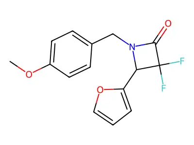 3,3-Difluoro-4-(furan-2-yl)-1-[(4-methoxyphenyl)methyl]azetidin-2-one structure