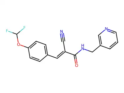 2-cyano-3-[4-(difluoromethoxy)phenyl]-N-[(pyridin-3-yl)methyl]prop-2-enamide structure