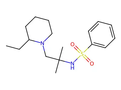 N-[1-(2-ethylpiperidin-1-yl)-2-methylpropan-2-yl]benzenesulfonamide structure