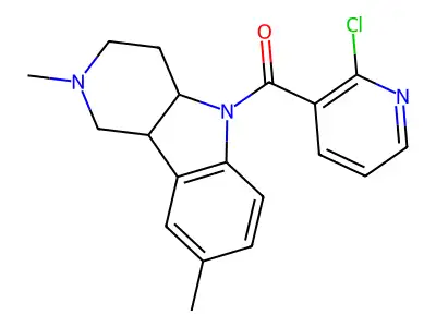 2-chloro-3-{2,8-dimethyl-1H,2H,3H,4H,4aH,5H,9bH-pyrido[4,3-b]indole-5-carbonyl}pyridine structure