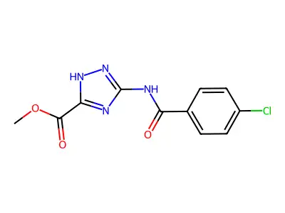 methyl 3-[(4-chlorobenzoyl)amino]-1H-1,2,4-triazole-5-carboxylate structure