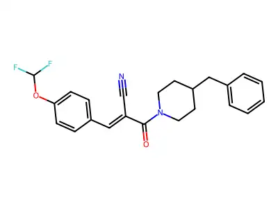 2-(4-Benzylpiperidine-1-carbonyl)-3-[4-(difluoromethoxy)phenyl]prop-2-enenitrile structure