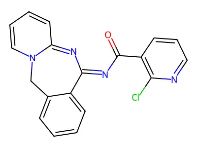 2-chloro-N-(11H-pyrido[1,2-b][2,4]benzodiazepin-6-ylidene)pyridine-3-carboxamide structure