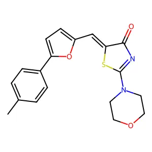 2-Morpholin-4-yl-5-(5-p-tolyl-furan-2-ylmethylene)-thiazol-4-one structure