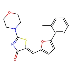 (E)-2-morpholino-5-((5-(o-tolyl)furan-2-yl)methylene)thiazol-4(5H)-one structure