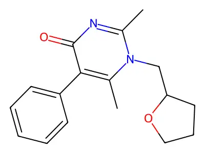 2,6-Dimethyl-1-(oxolan-2-ylmethyl)-5-phenylpyrimidin-4-one structure