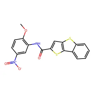 N-(2-methoxy-5-nitrophenyl)thieno[3,2-b][1]benzothiole-2-carboxamide structure